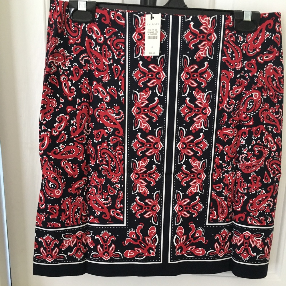 Talbots Paisley pencil skirt